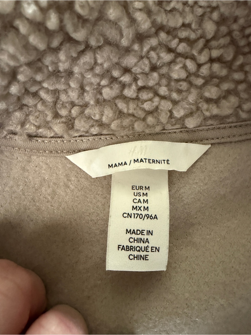 H&M Beige Sherpa Maternity/Baby Vest - M - Picture 2 of 8